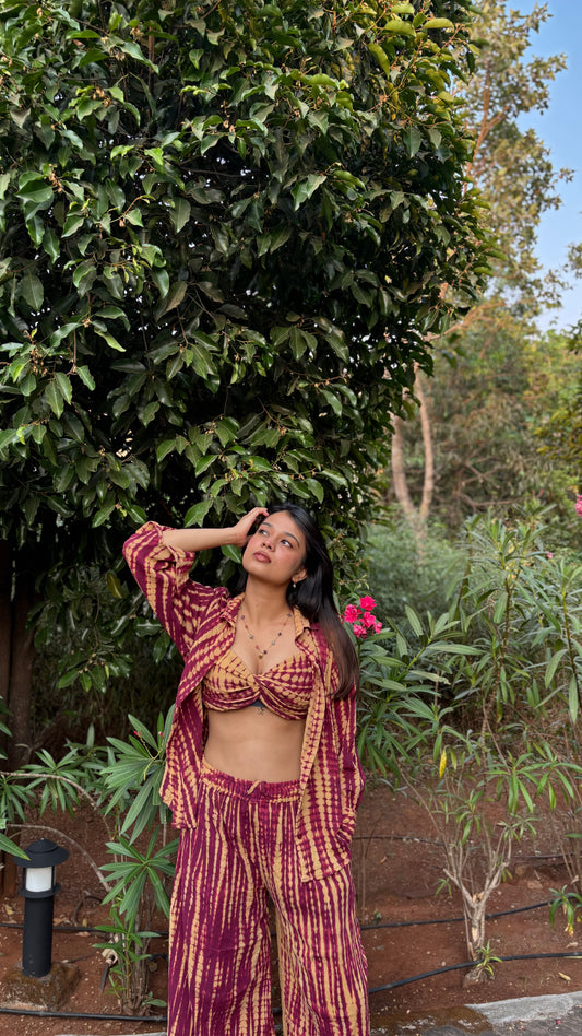 Berry Co-ord Set for Women (3-Piece)
