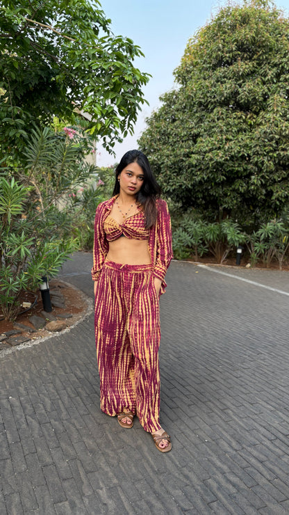 Berry Co-ord Set for Women (3-Piece)