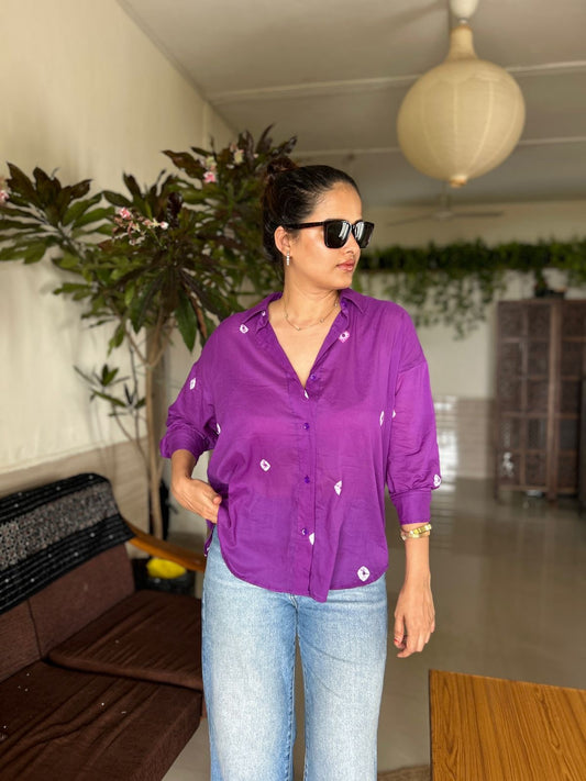 Purple Bandhani Shirt