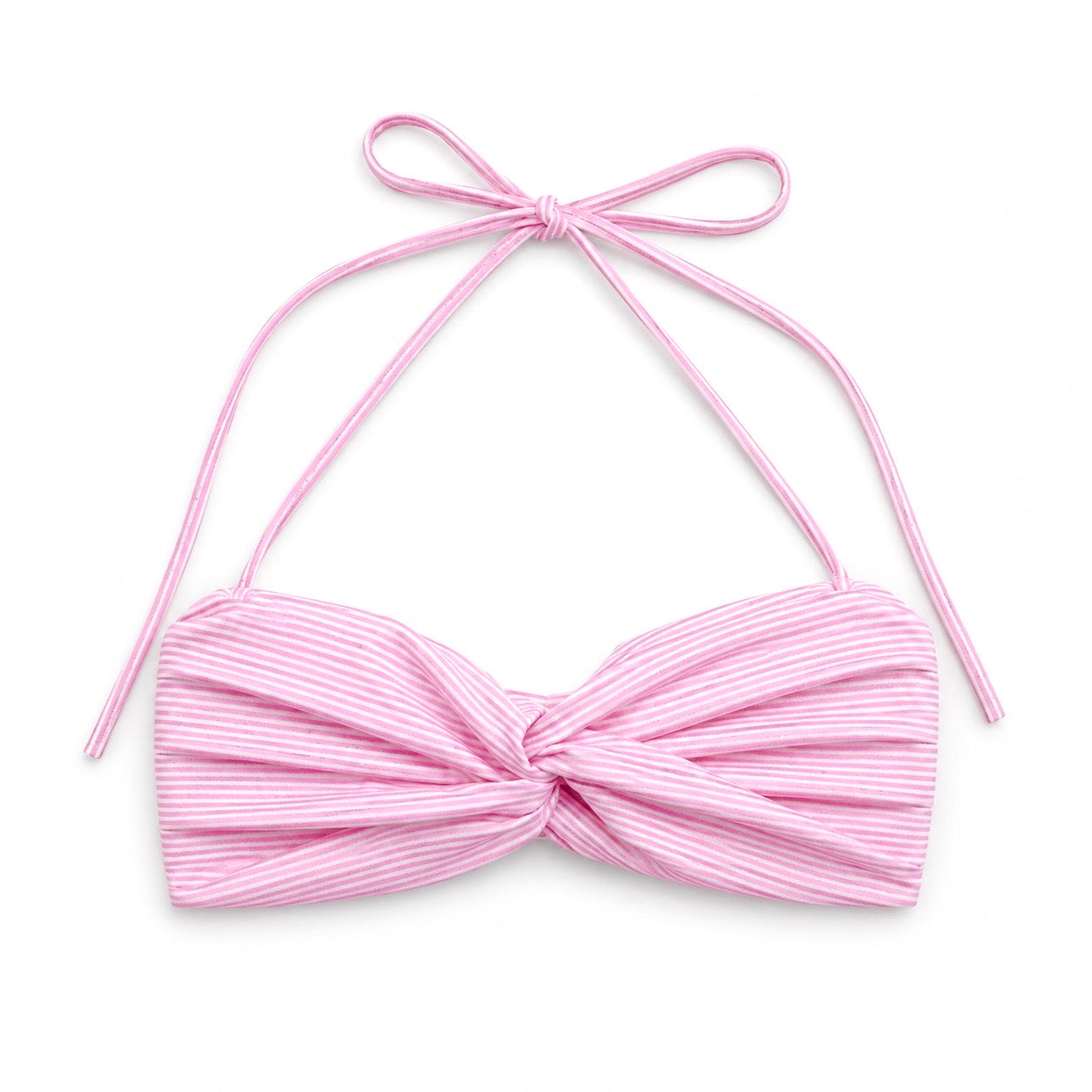 Pink stripes tie-up bralette top