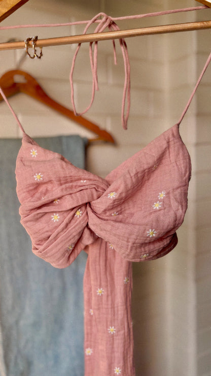 Daisy embroidered bralette