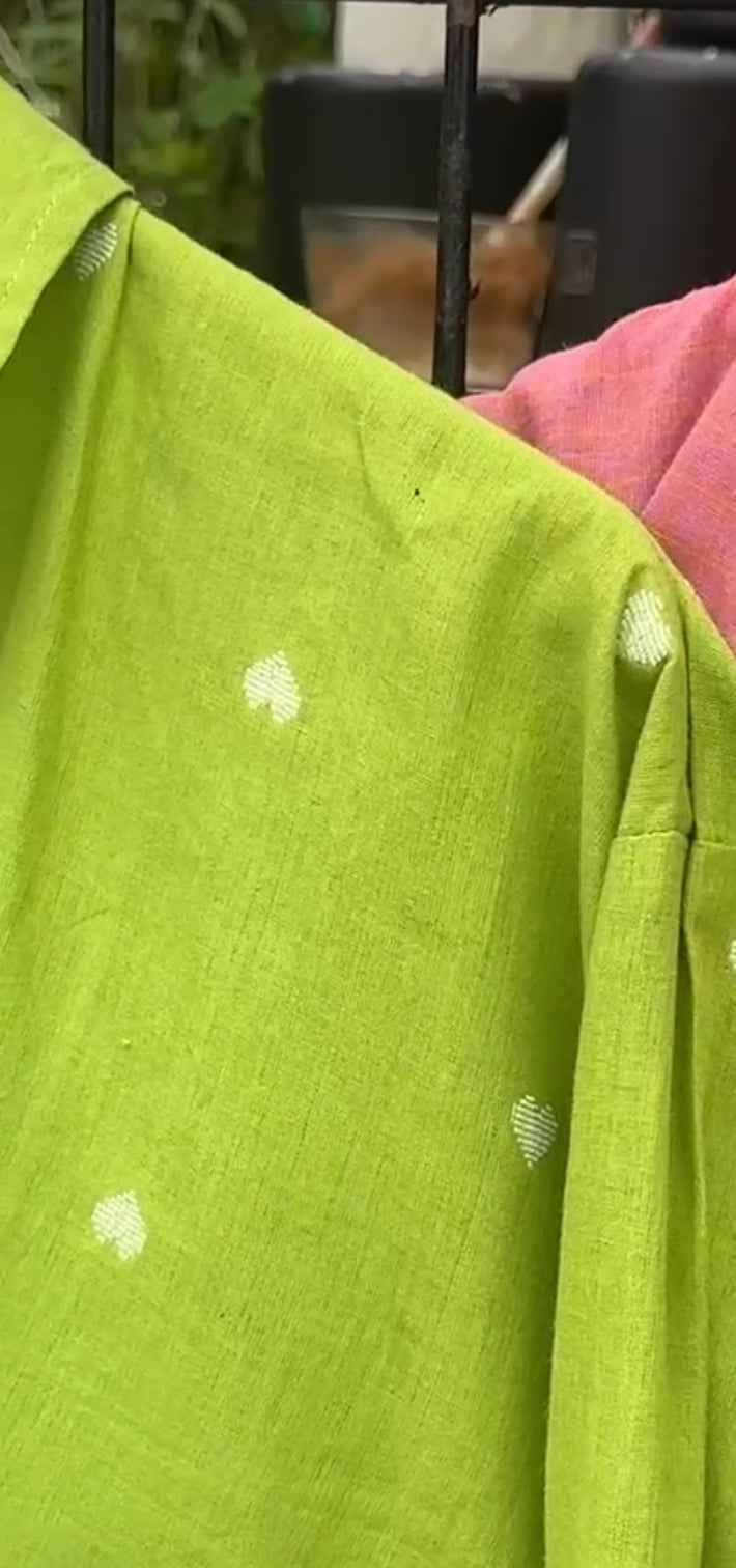 Embroidered Hearts Butti Shirt for Women