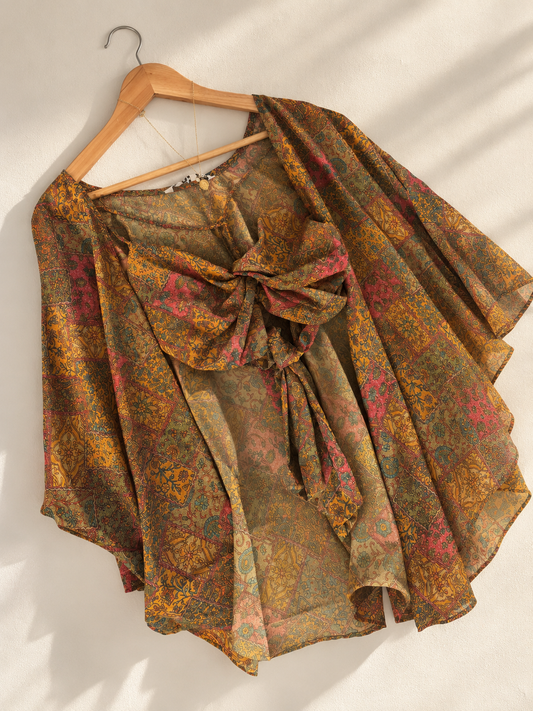Paisley print shrug set