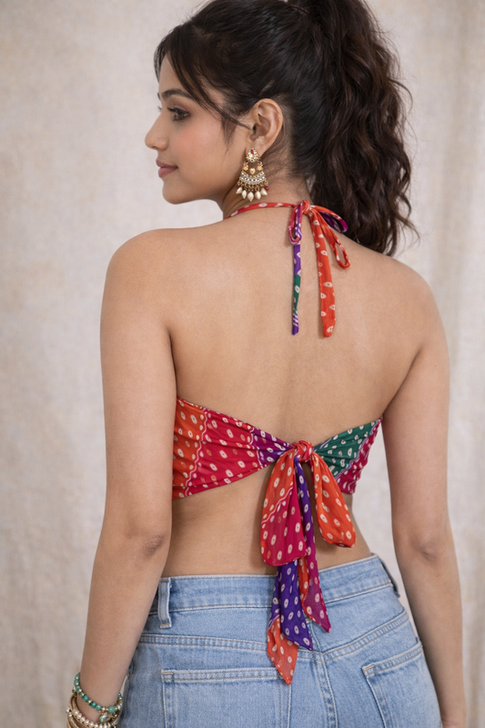 Boho Bandhani Bralette top for women